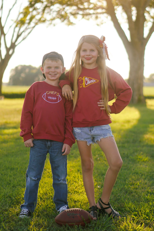 Custom Embroidered Sweatshirt, Tee or Bubble Romper - Football Team Spirit
