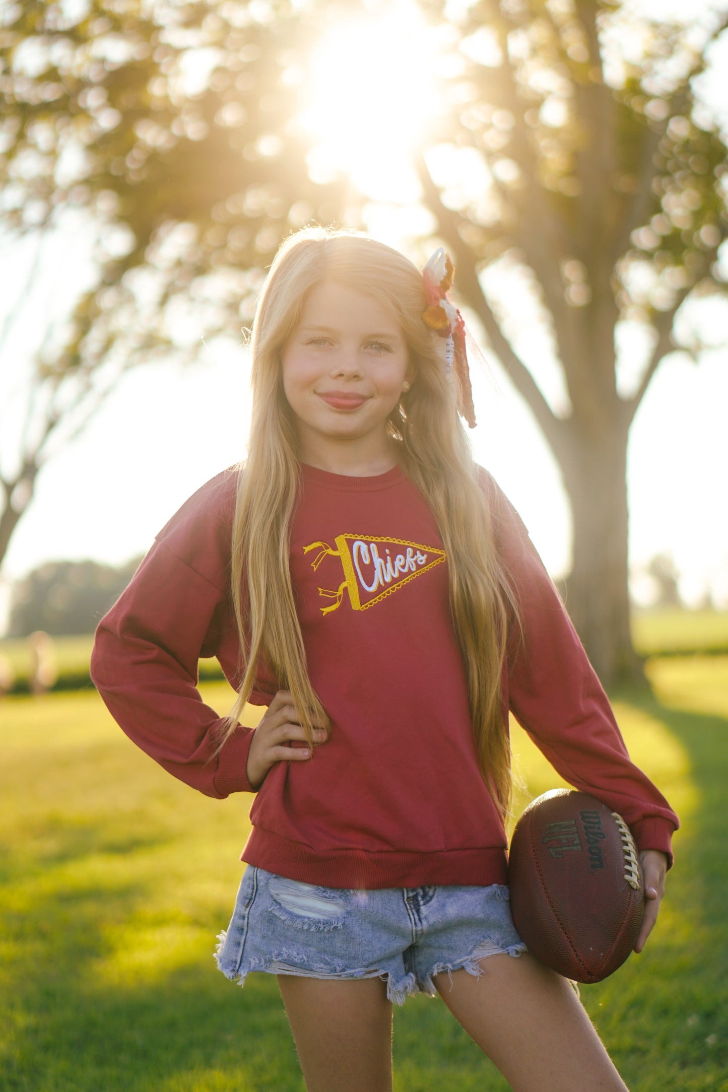 Custom Embroidered Sweatshirt, Tee or Bubble Romper - Football Team Spirit