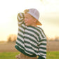 Green Striped Crewneck Sweatshirt - Optional Custom Embroidery