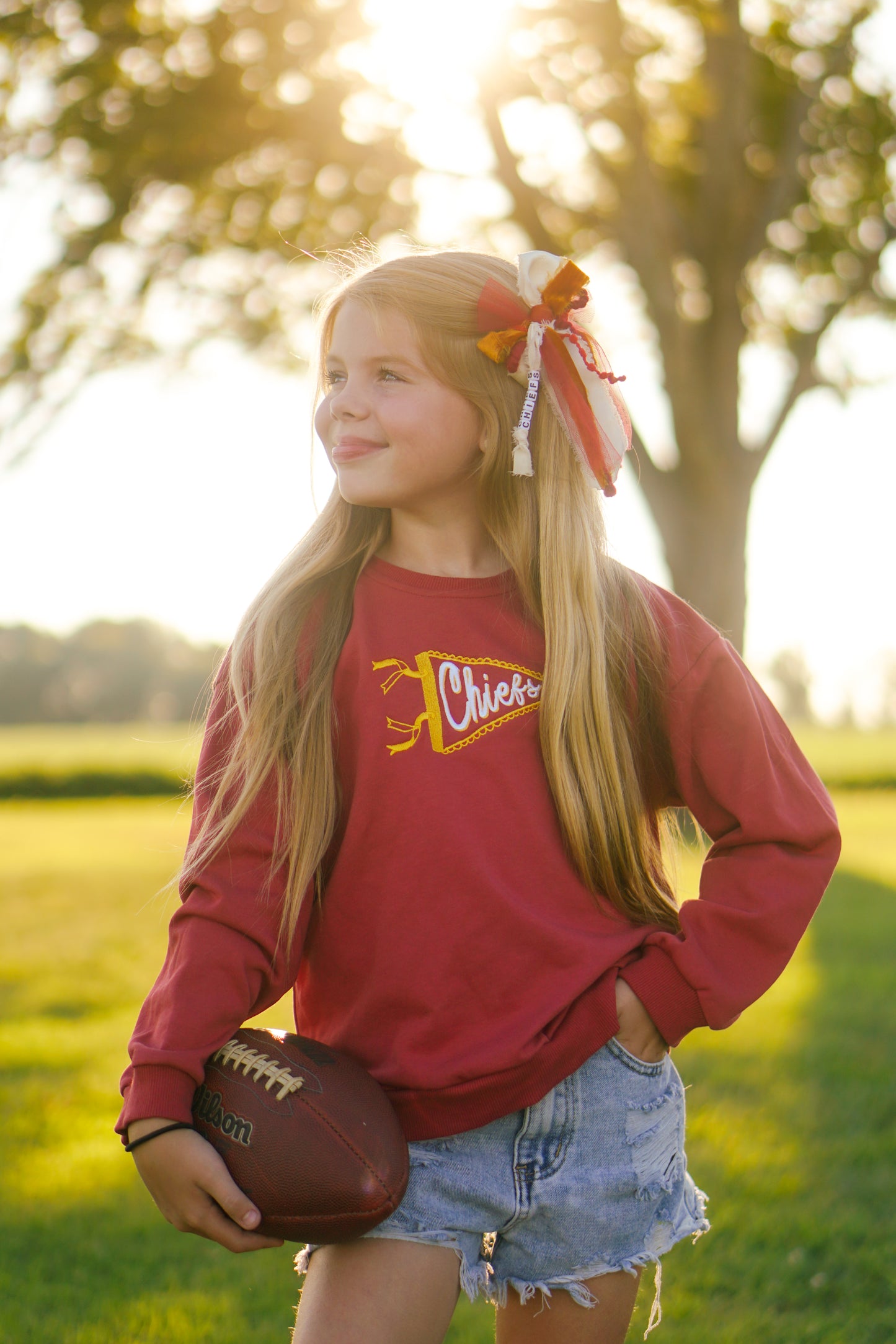Custom Embroidered Sweatshirt, Tee or Bubble Romper - Football Team Spirit