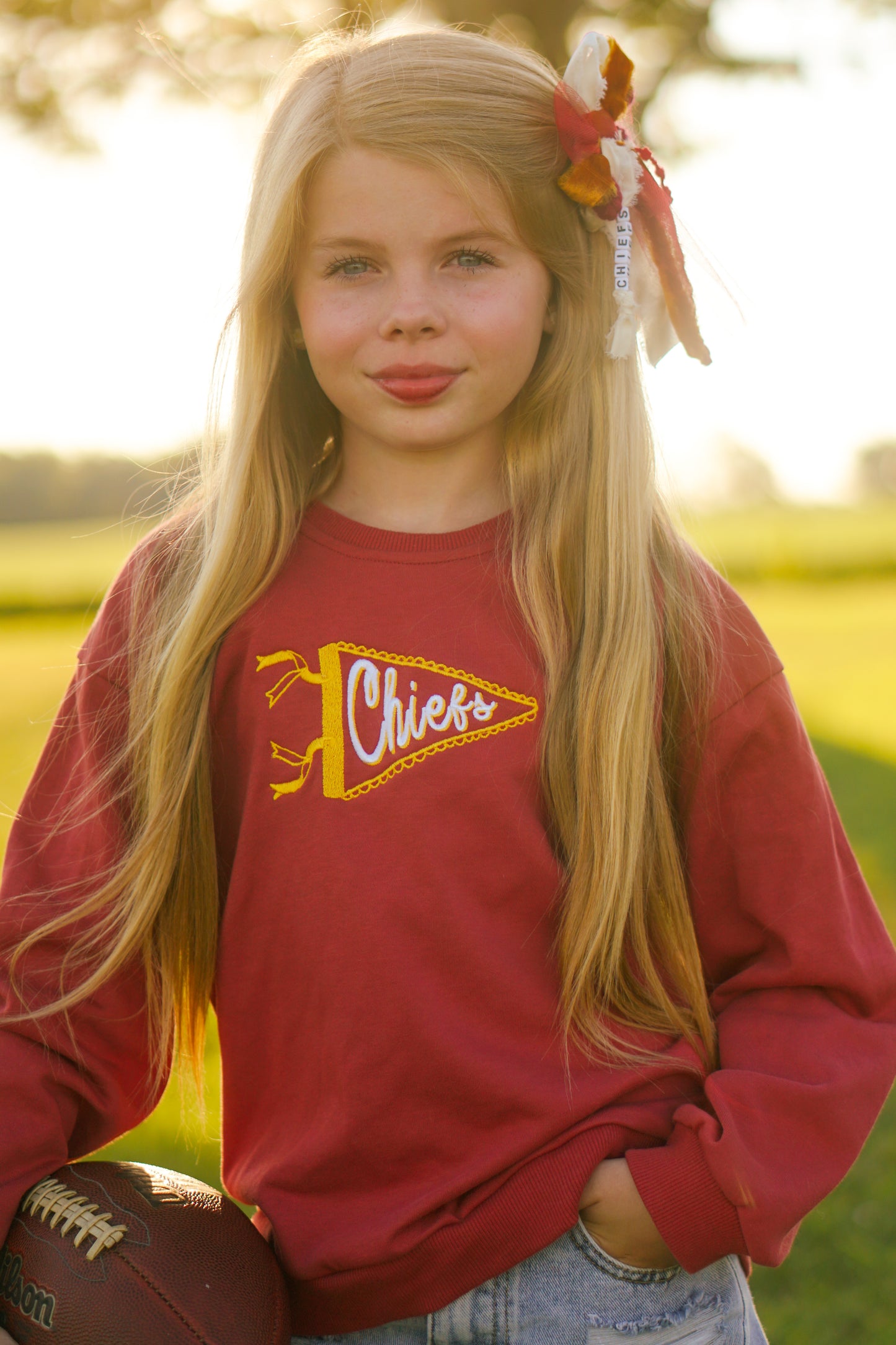 Custom Embroidered Sweatshirt, Tee or Bubble Romper - Football Team Spirit
