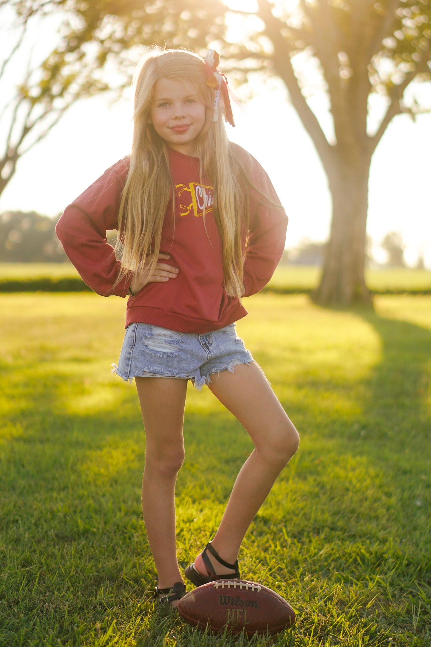 Custom Embroidered Sweatshirt, Tee or Bubble Romper - Football Team Spirit