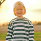 Green Striped Crewneck Sweatshirt - Optional Custom Embroidery