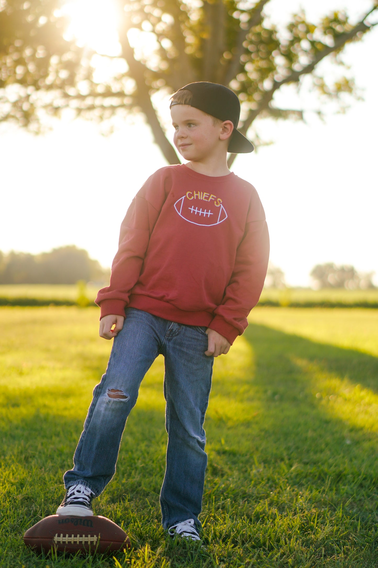 Custom Embroidered Sweatshirt, Tee or Bubble Romper - Football Team Spirit