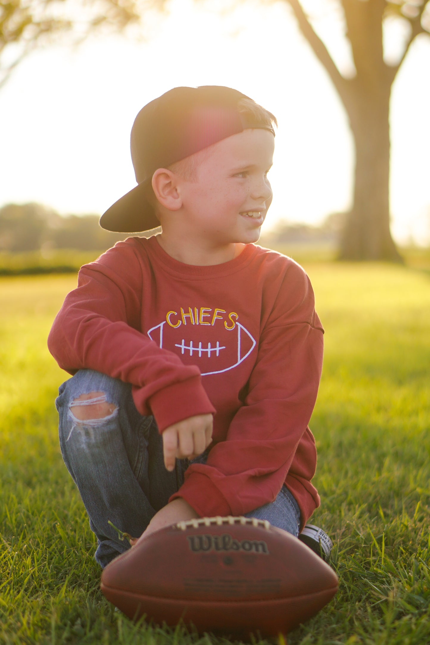 Custom Embroidered Sweatshirt, Tee or Bubble Romper - Football Team Spirit