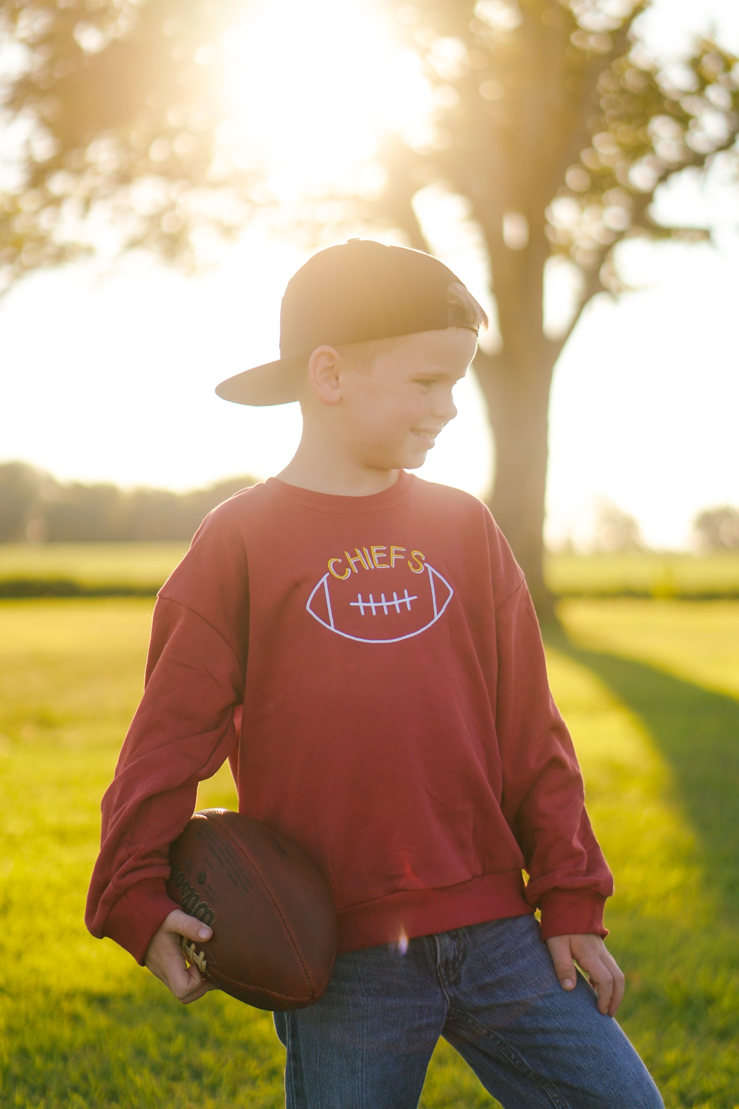 Custom Embroidered Sweatshirt, Tee or Bubble Romper - Football Team Spirit