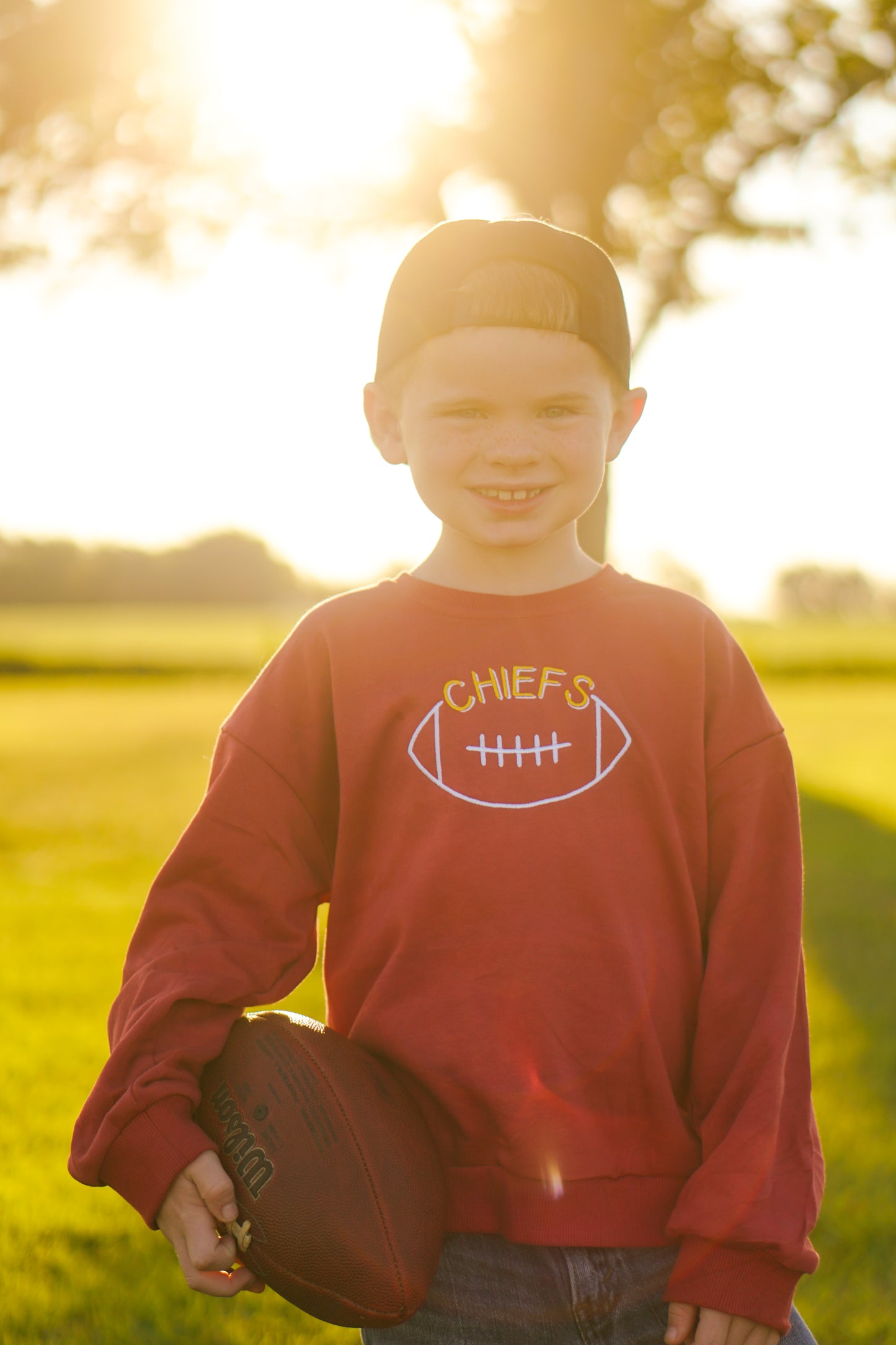 Custom Embroidered Sweatshirt, Tee or Bubble Romper - Football Team Spirit