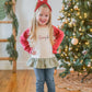 Custom Embroidered Christmas Colorblock Peplum