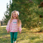 Pink Striped Crewneck Sweatshirt - Optional Custom Embroidery