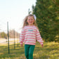 Pink Striped Crewneck Sweatshirt - Optional Custom Embroidery