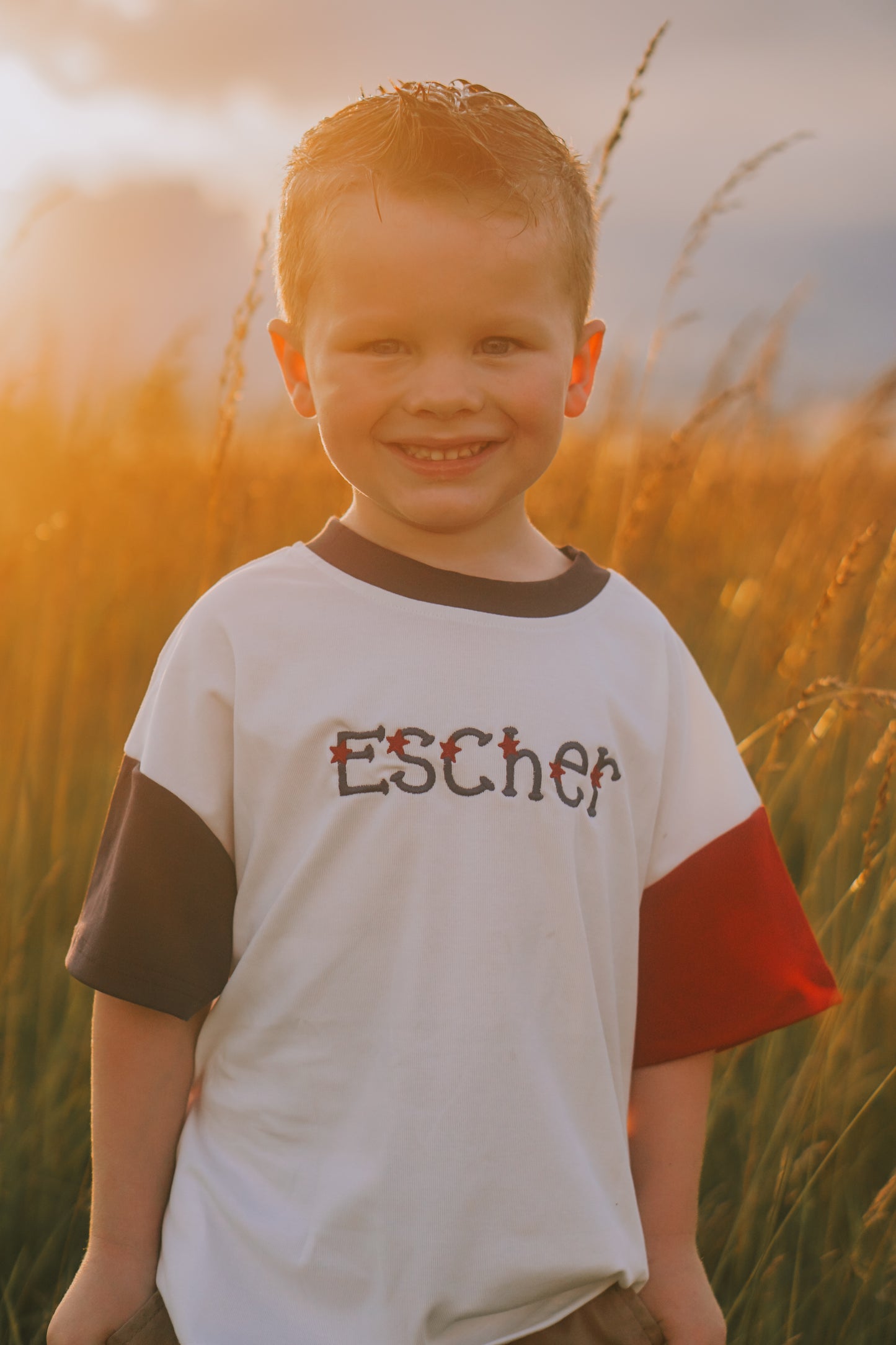 Custom Embroidered 4th of July Oversized Colorblock Tee