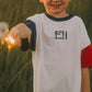 Custom Embroidered 4th of July Oversized Colorblock Tee