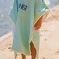 Strandponcho mit individueller Stickerei und Waffelmuster