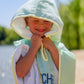 Strandponcho mit individueller Stickerei und Waffelmuster