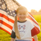 Custom Embroidered Blue 4th of July Tee - Floral Bow