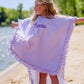 Strandponcho mit individueller Stickerei und Waffelmuster