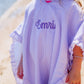 Strandponcho mit individueller Stickerei und Waffelmuster
