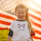 Custom Embroidered Blue 4th of July Tee - Floral Bow