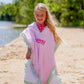 Strandponcho mit individueller Stickerei und Waffelmuster