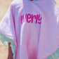 Strandponcho mit individueller Stickerei und Waffelmuster