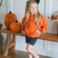 Custom Embroidered Orange Crewneck Sweatshirt or Romper - Floral Bow