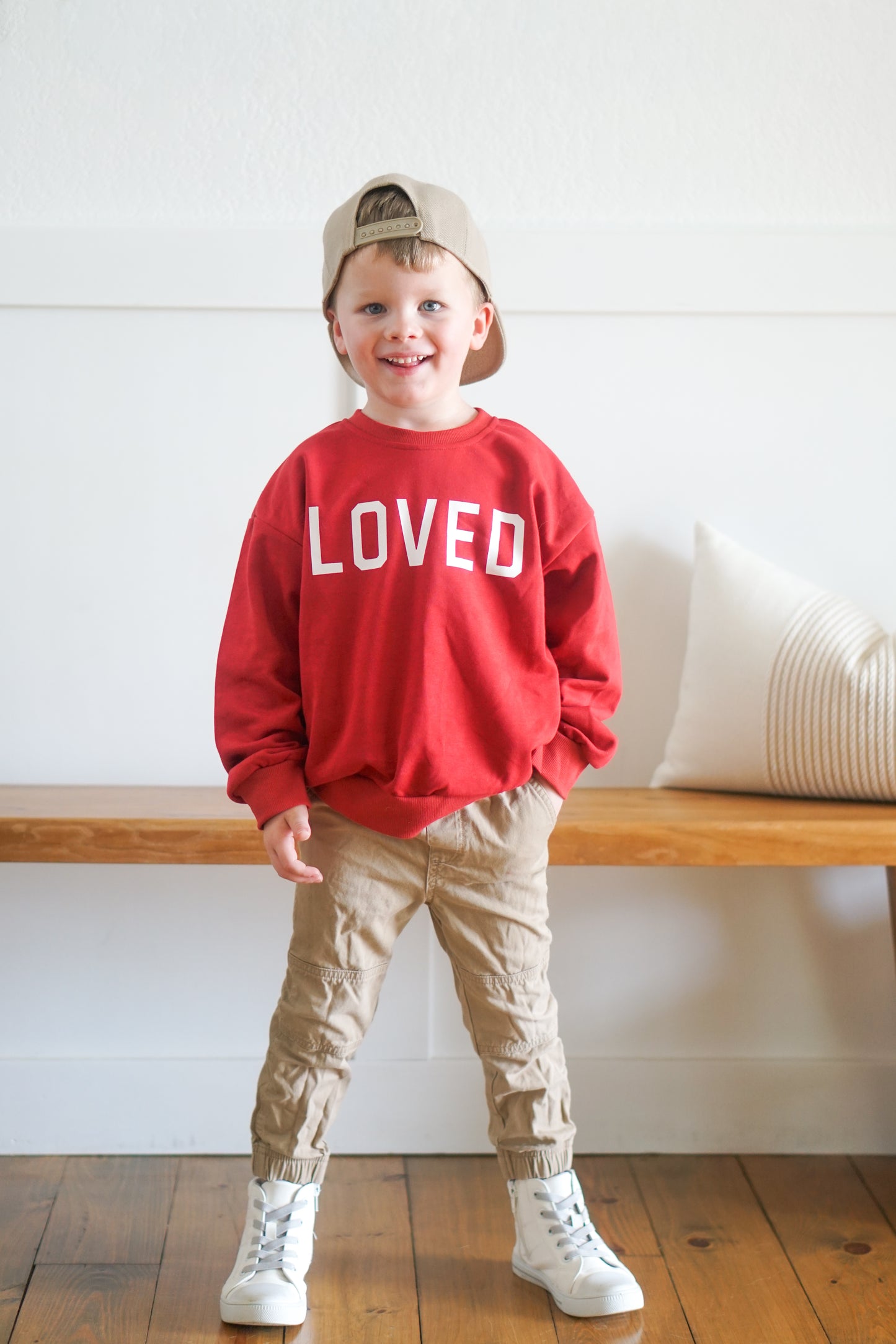 Loved Crewneck Sweatshirt - Red or Pink