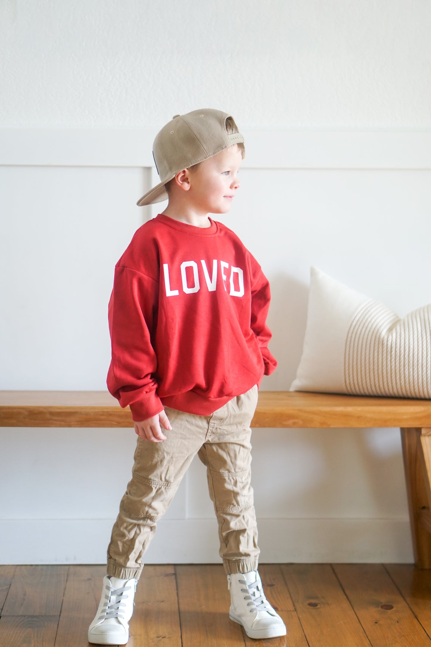 Loved Crewneck Sweatshirt - Red or Pink