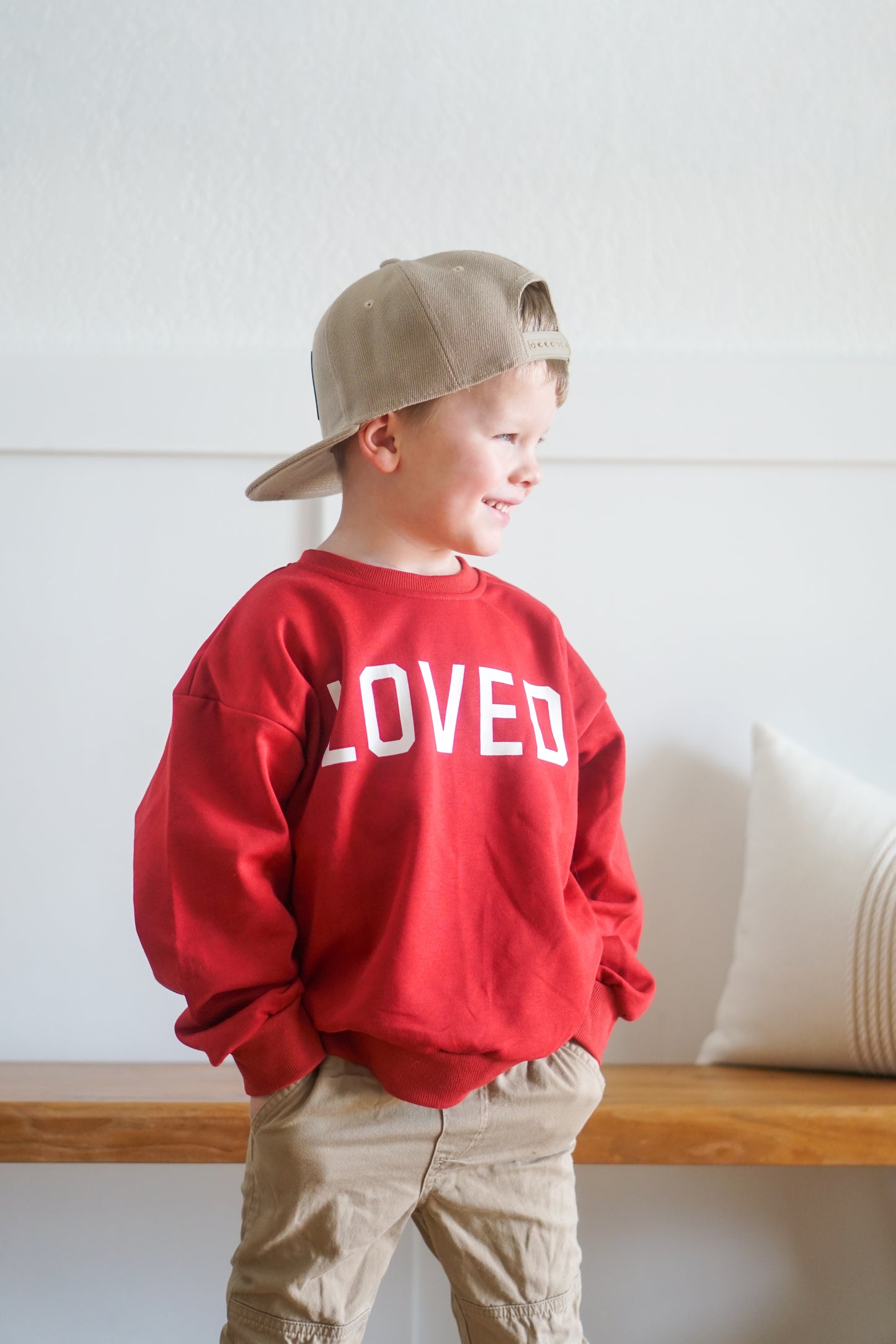 Loved Crewneck Sweatshirt - Red or Pink