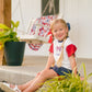 Custom Embroidered 4th of July Colorblock Peplum Set