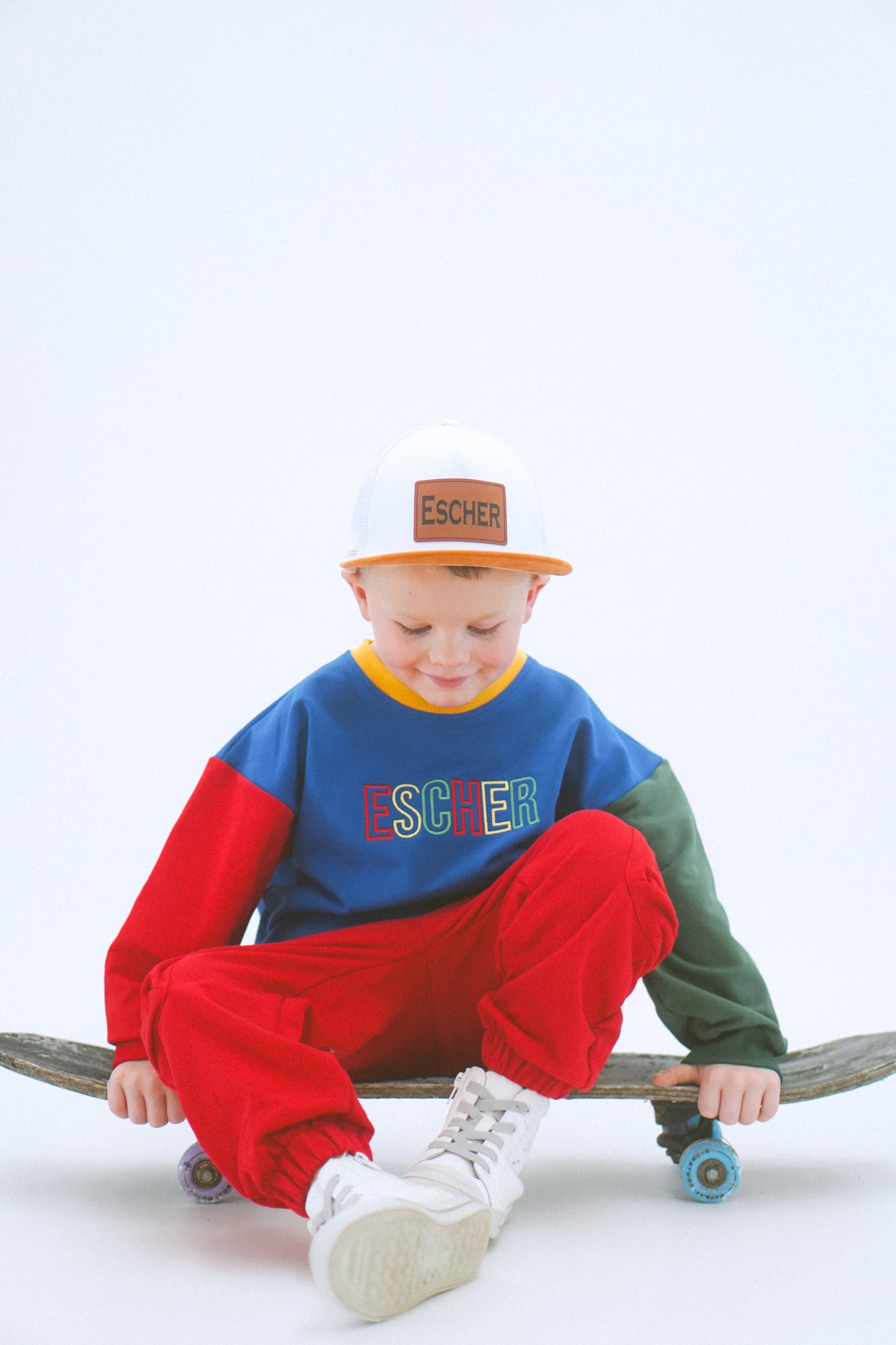 Custom Embroidered 90s Colorblock Crewneck Sweatshirt or Sweatshirt Romper