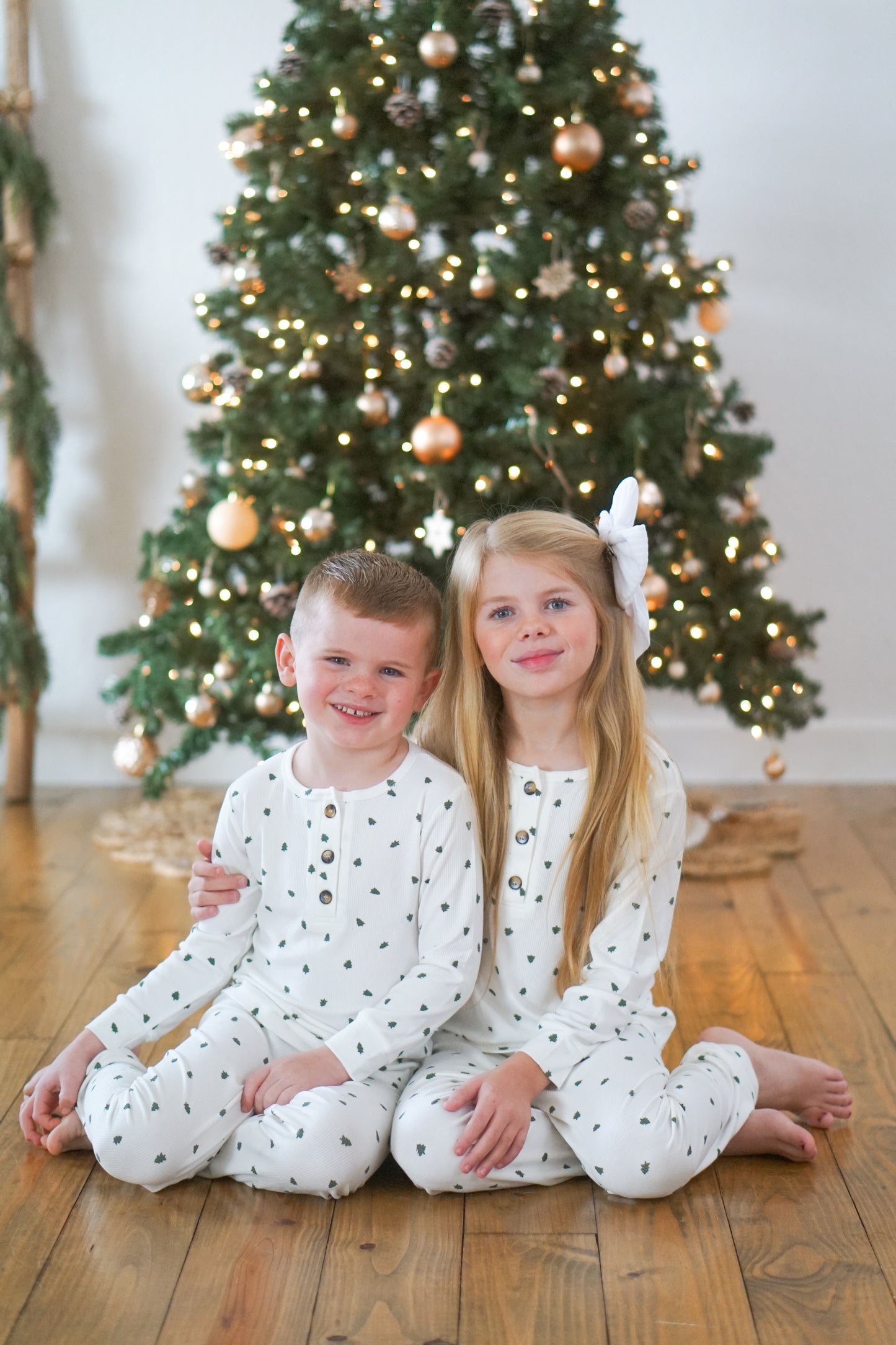 Tiny Trees – Gerippter Henley-Pyjama aus Bambus, 2-teilig