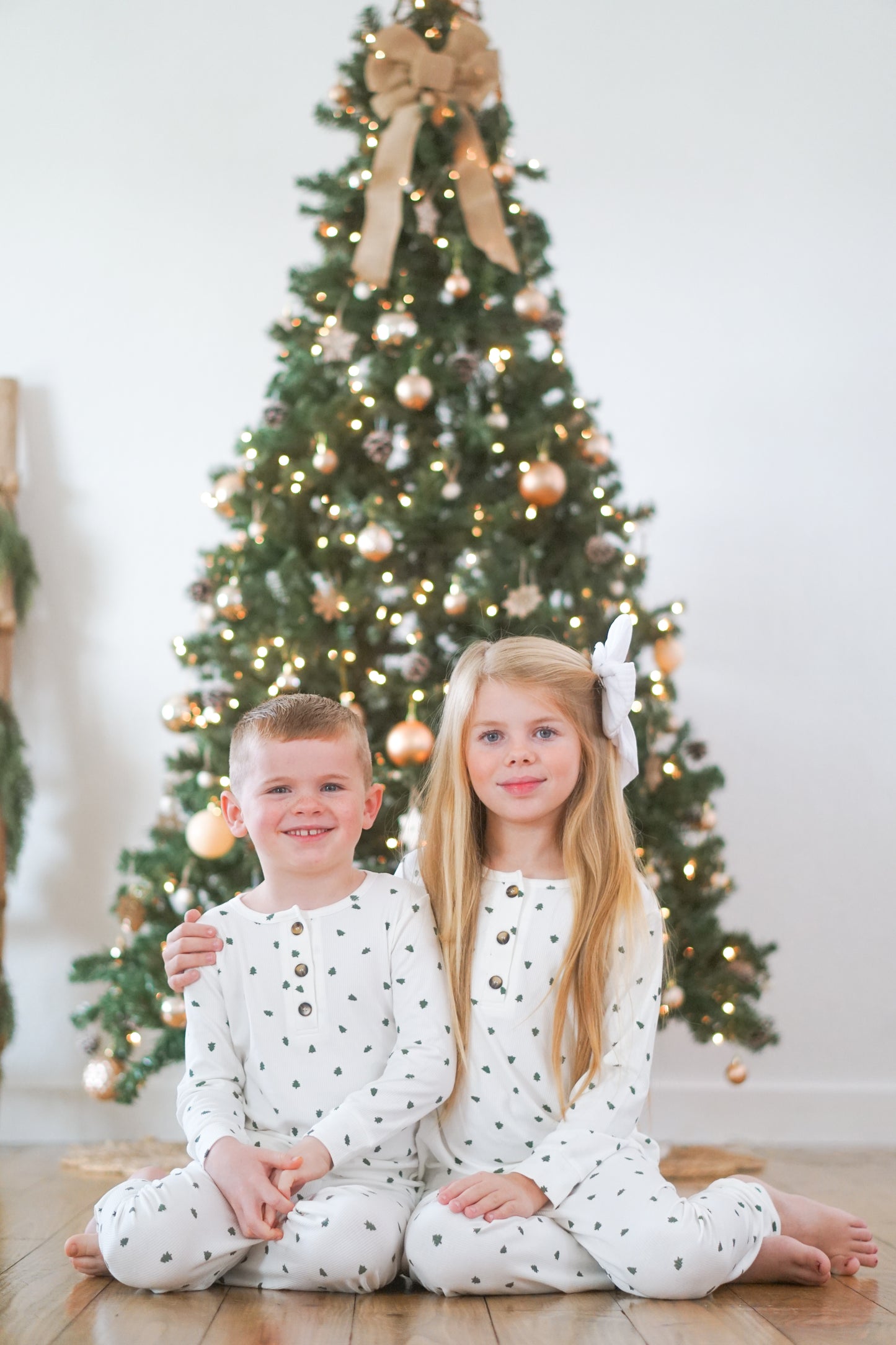 Tiny Trees – Gerippter Henley-Pyjama aus Bambus, 2-teilig