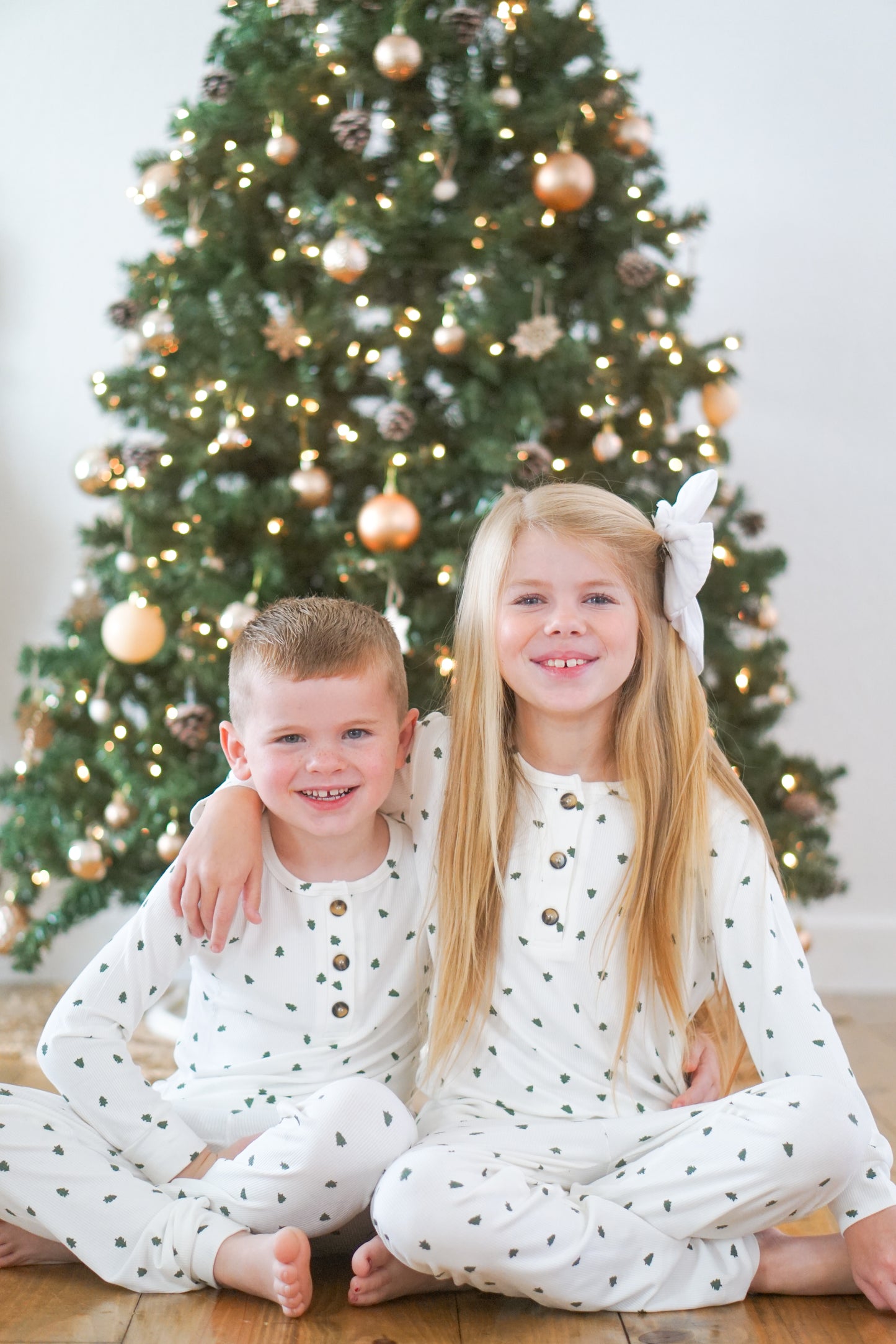 Tiny Trees – Gerippter Henley-Pyjama aus Bambus, 2-teilig