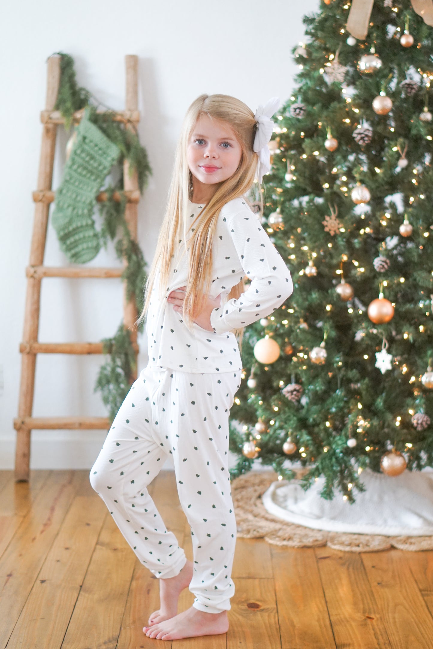 Tiny Trees – Gerippter Henley-Pyjama aus Bambus, 2-teilig