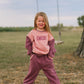 Custom Embroidered Colorblock Jogger Set - Pink & Purple