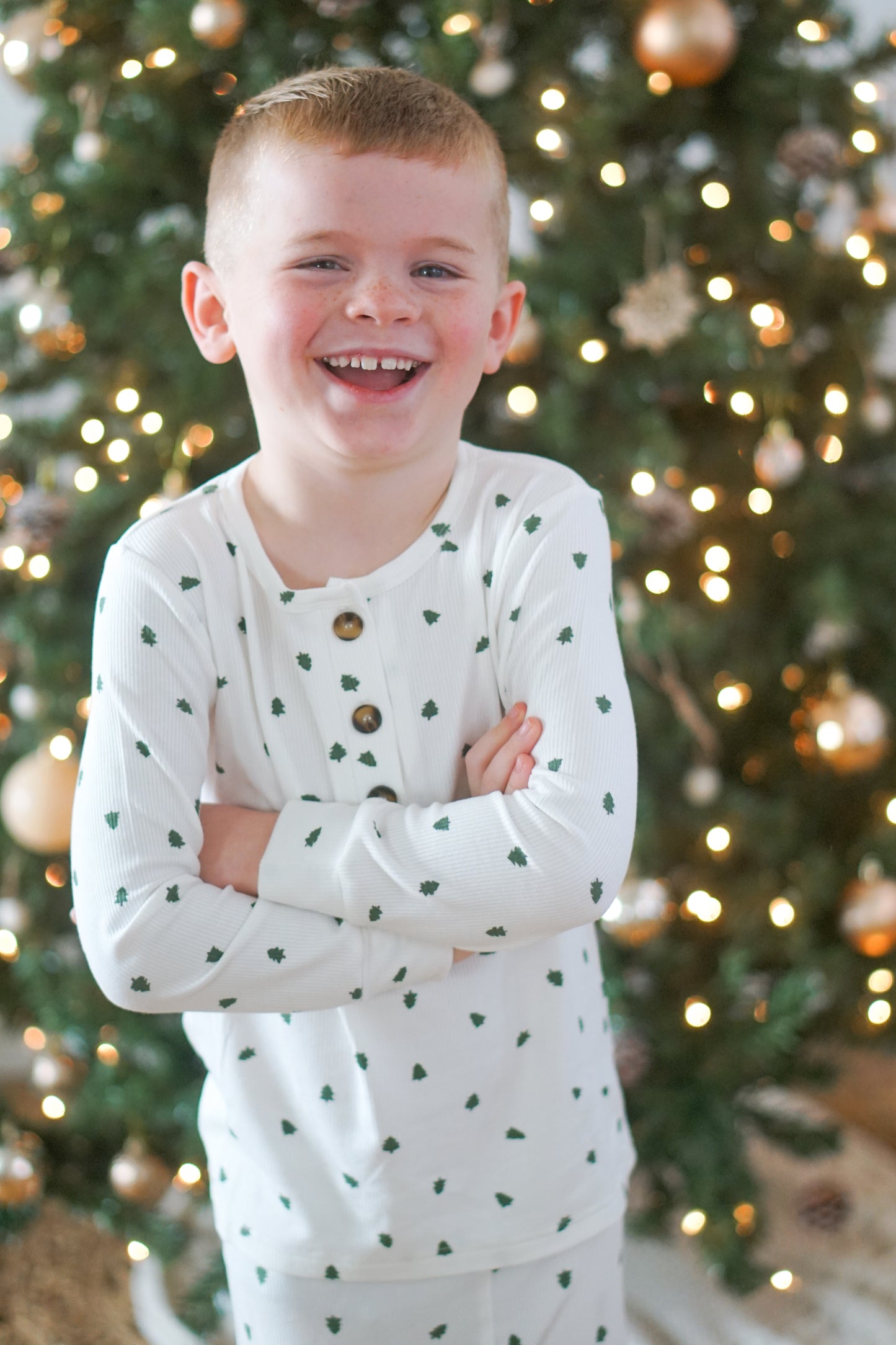 Tiny Trees – Gerippter Henley-Pyjama aus Bambus, 2-teilig