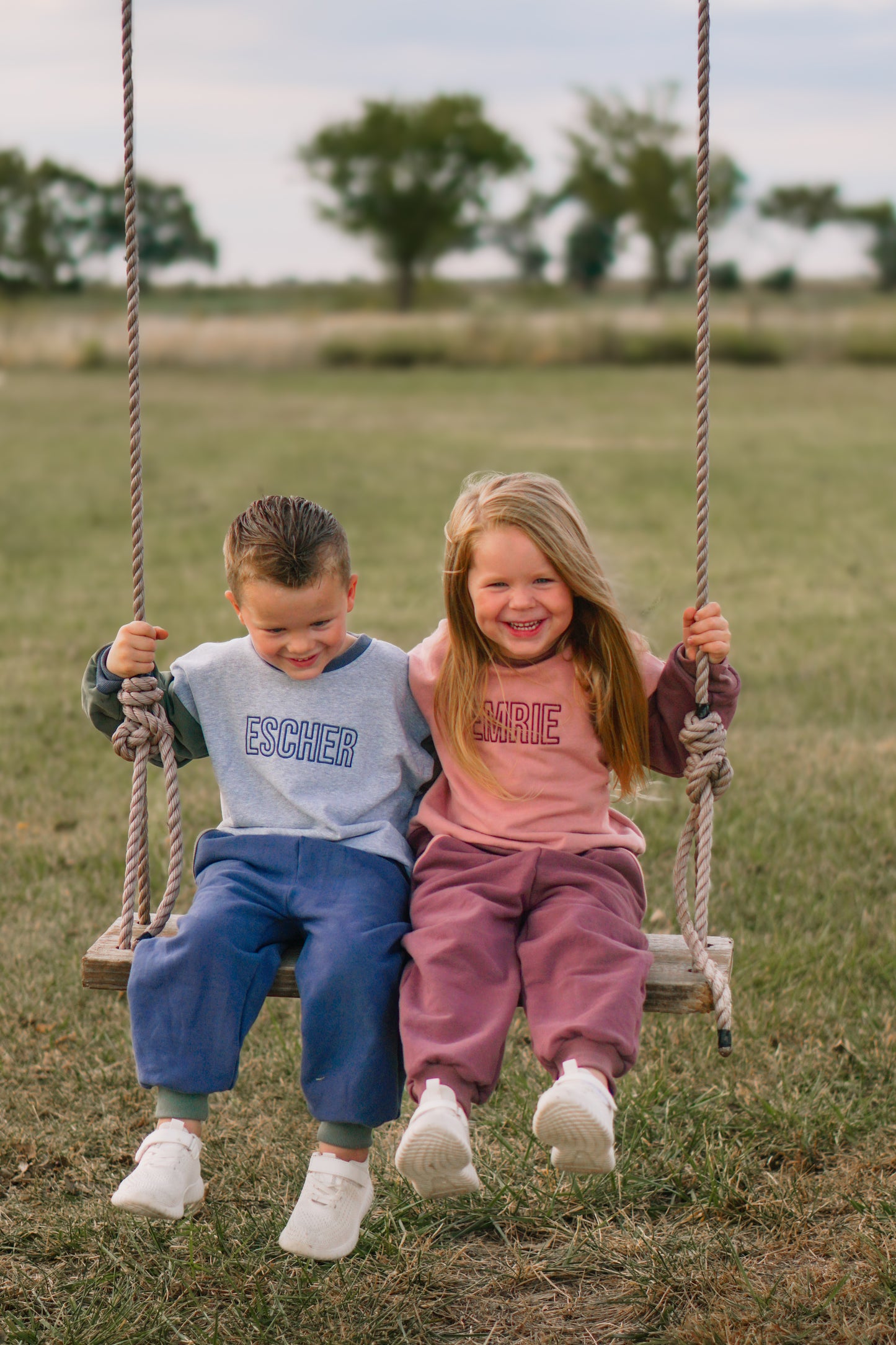 Custom Embroidered Colorblock Jogger Set - Blue & Green