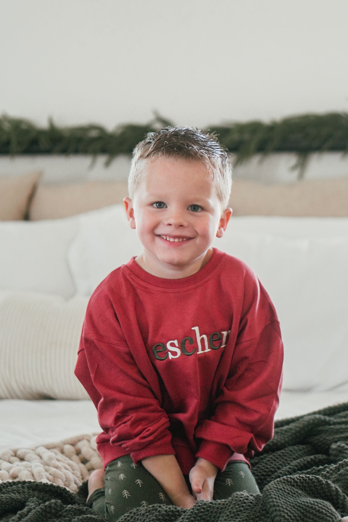 Custom Embroidered Christmas Sweatshirt or Romper