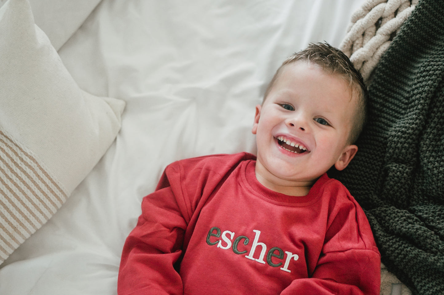 Custom Embroidered Christmas Sweatshirt or Romper