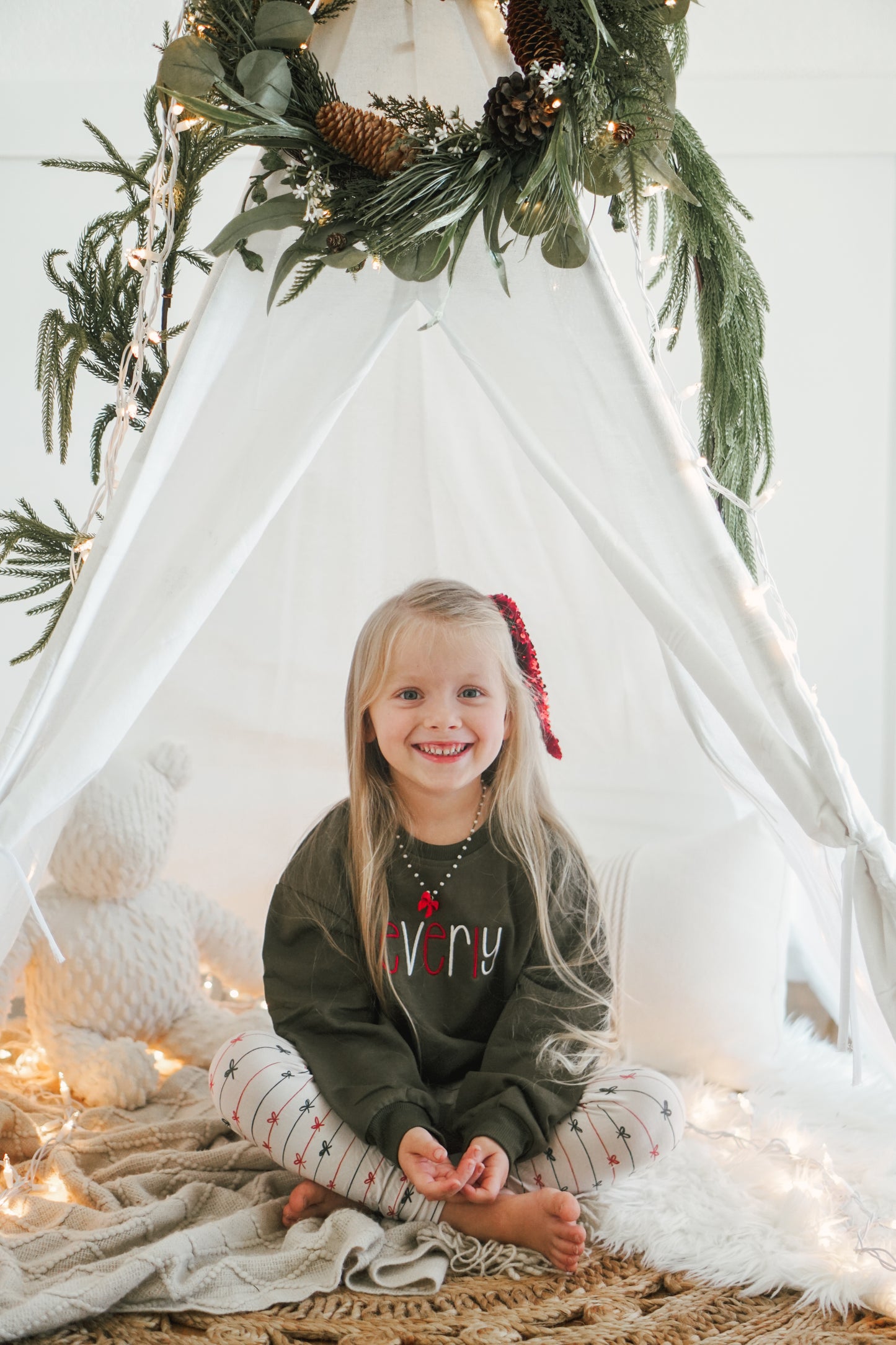 Custom Embroidered Christmas Sweatshirt or Romper