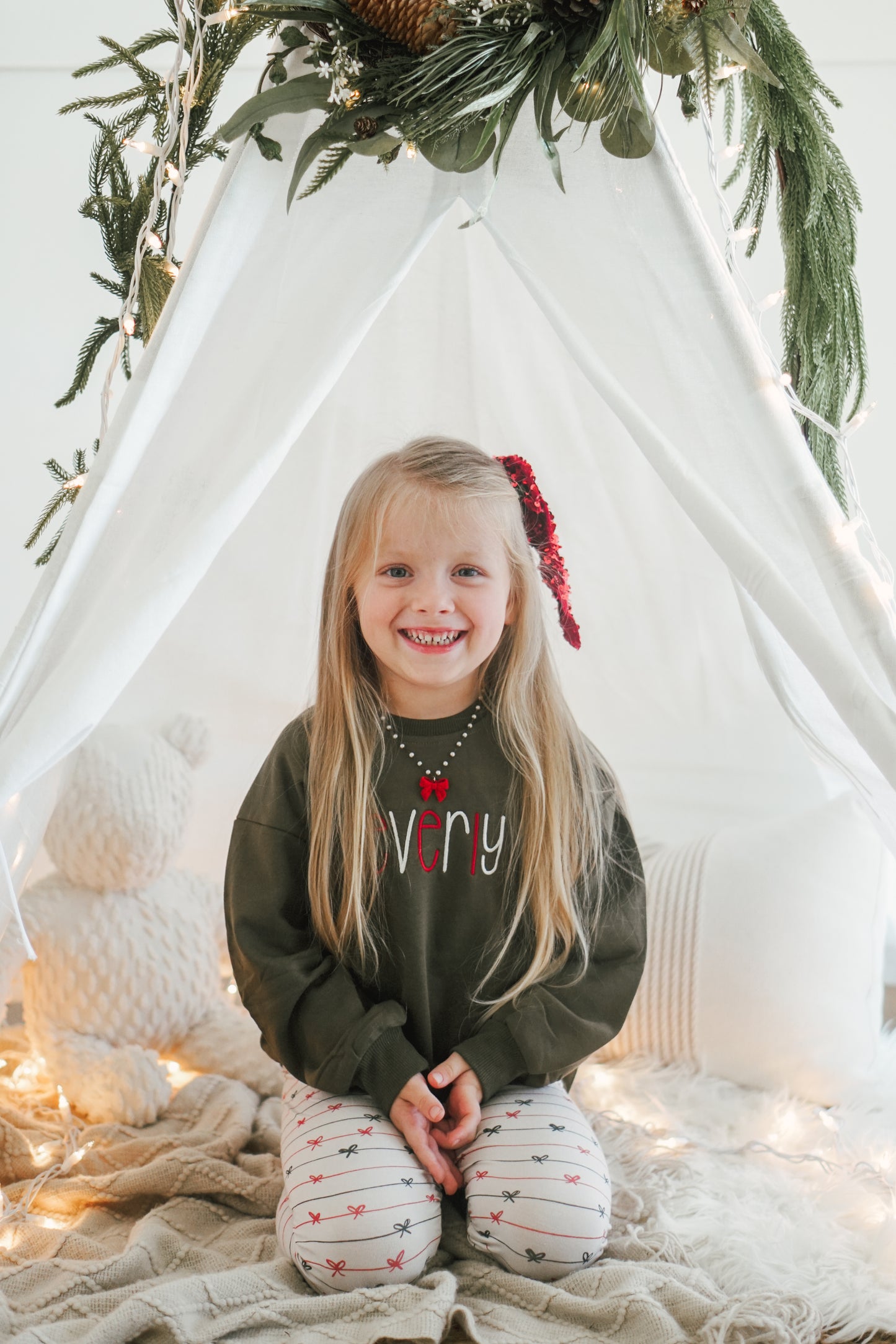 Custom Embroidered Christmas Sweatshirt or Romper