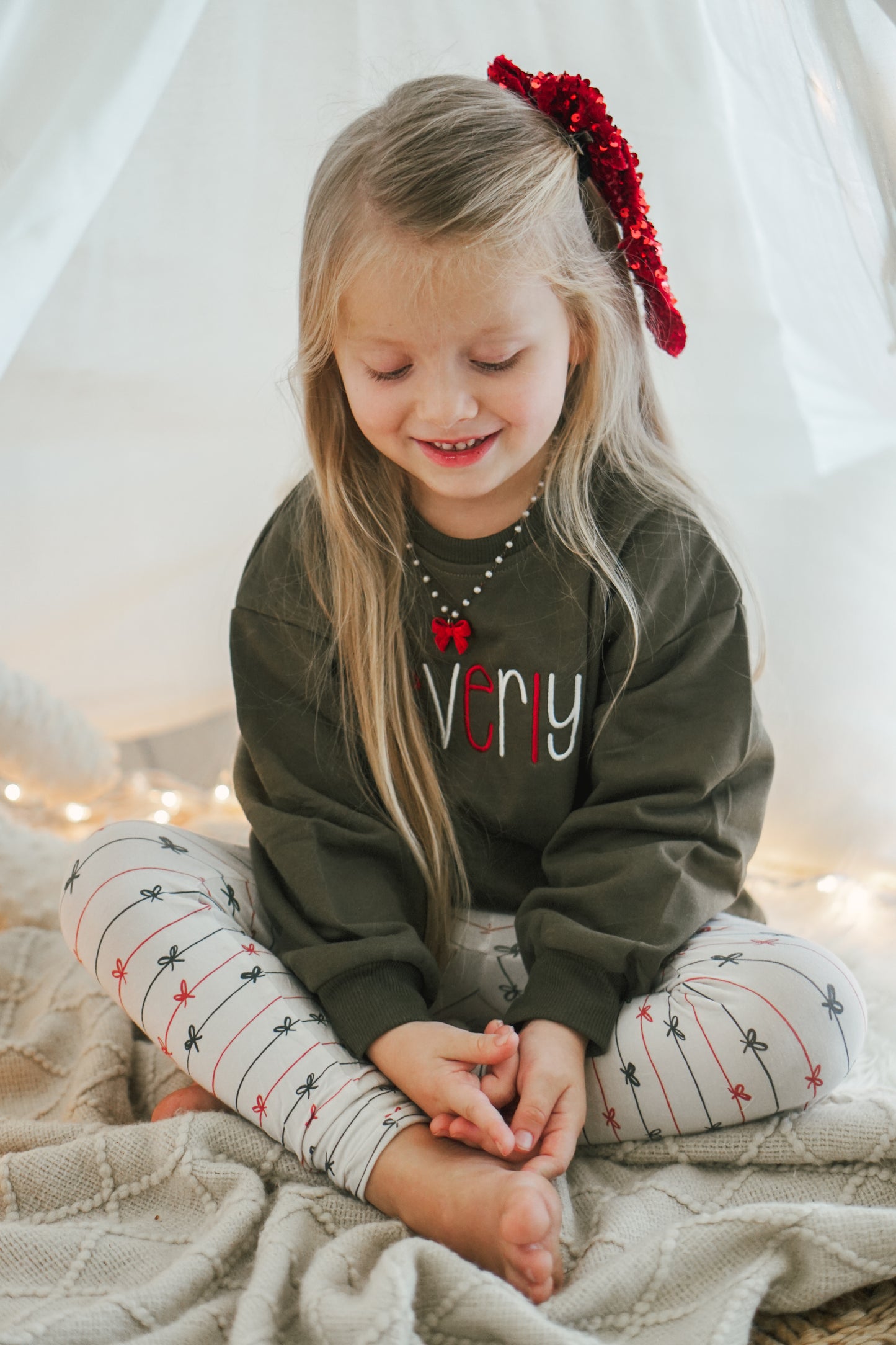 Custom Embroidered Christmas Sweatshirt or Romper