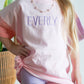 Custom Embroidered Colorblock Tee and Biker Shorts Set - Pink & Purple Set