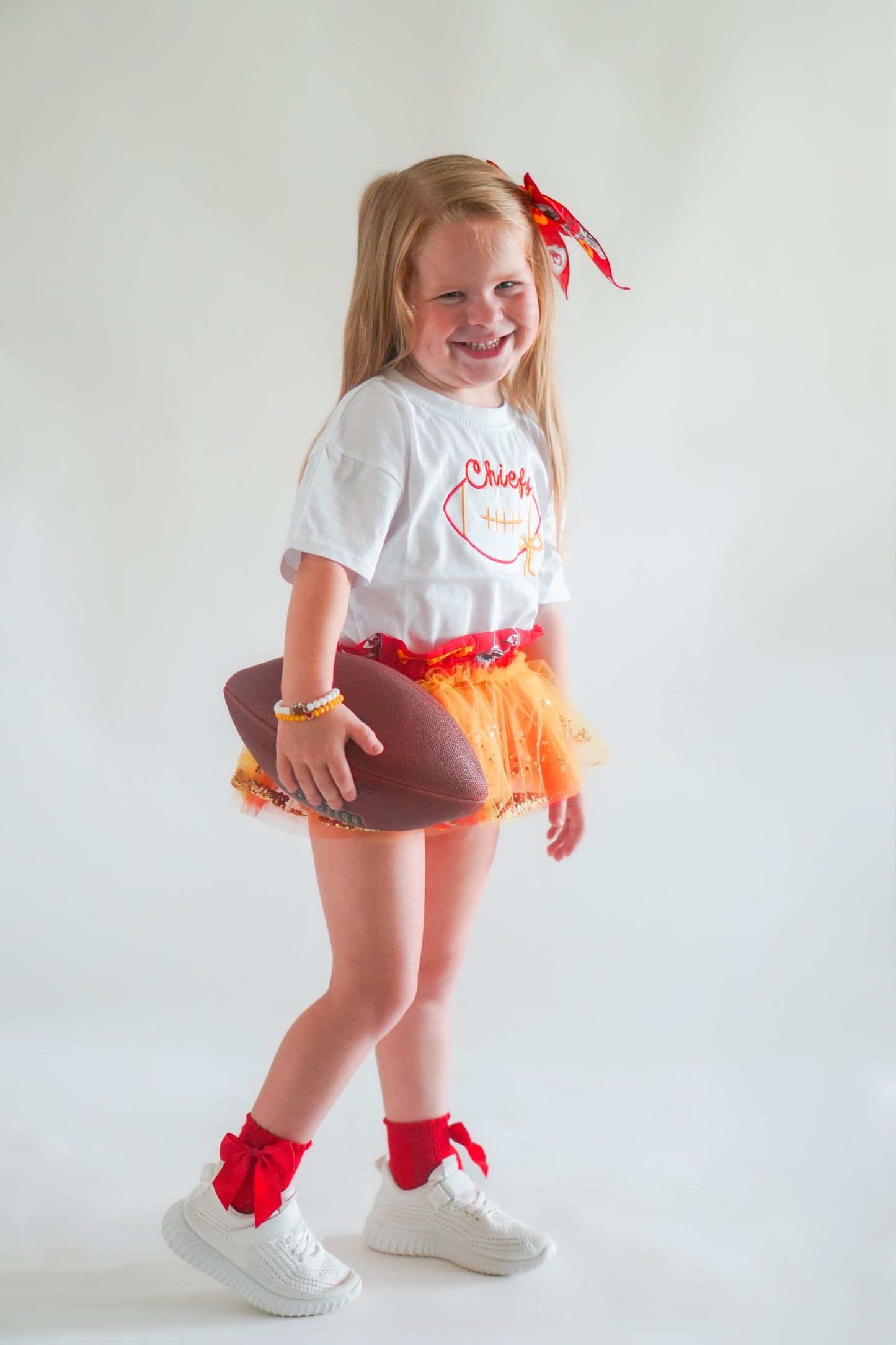 Custom Embroidered Organic Cotton Tee - Football Team Spirit