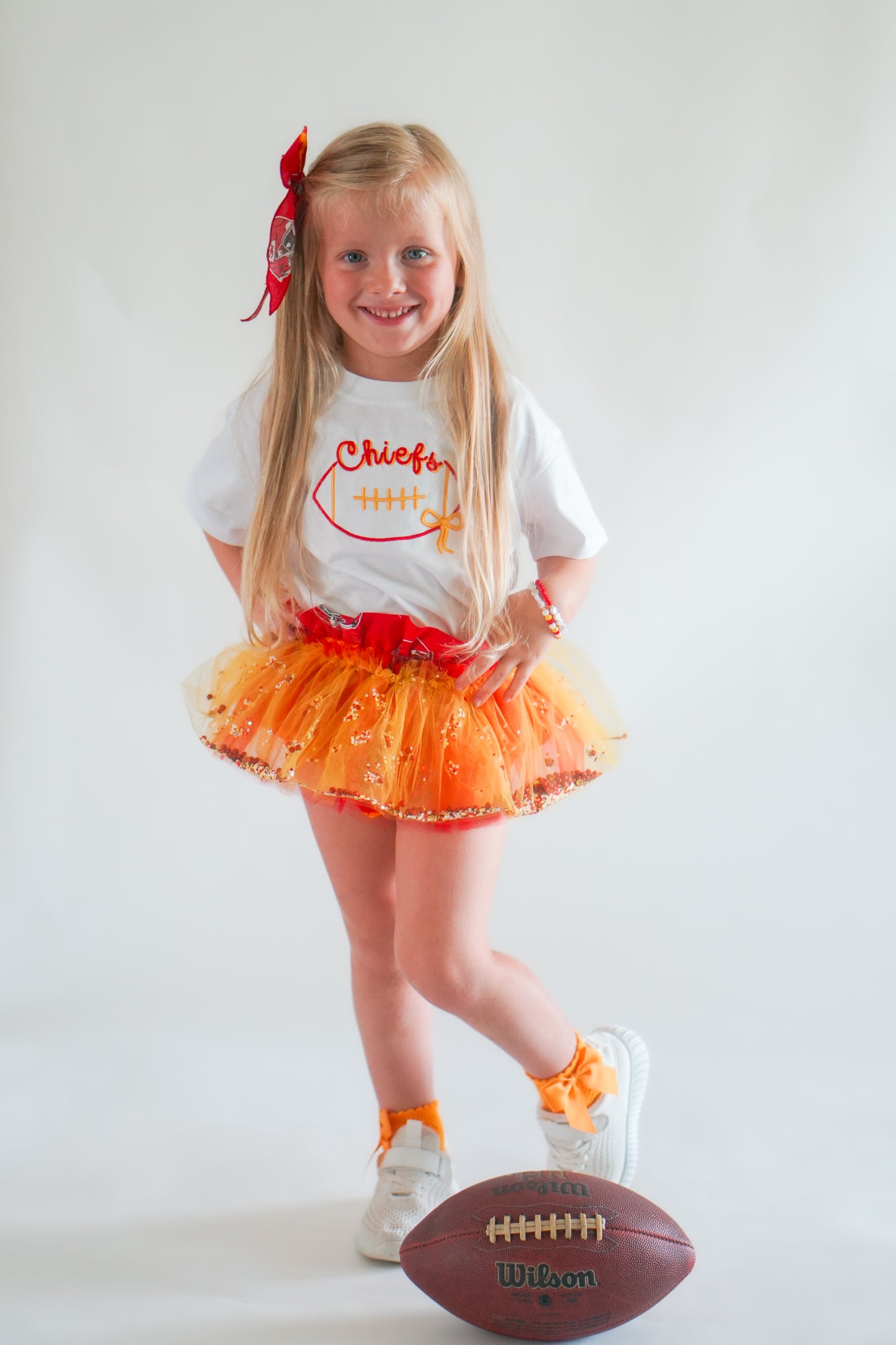 Custom Embroidered Organic Cotton Tee - Football Team Spirit