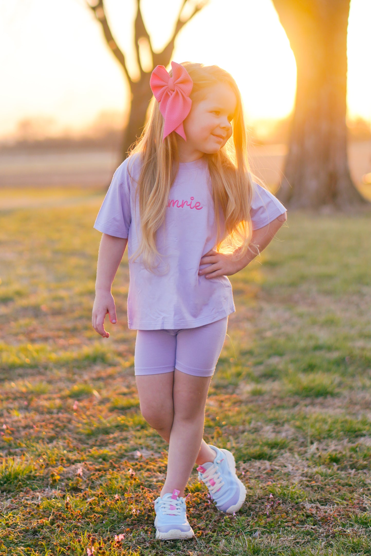 Custom Embroidered Bamboo Tee & Bike Short Set