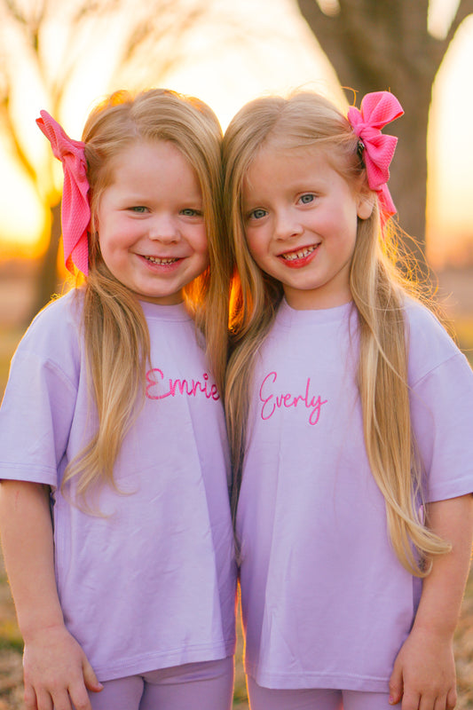 Custom Embroidered Bamboo Tee & Bike Short Set