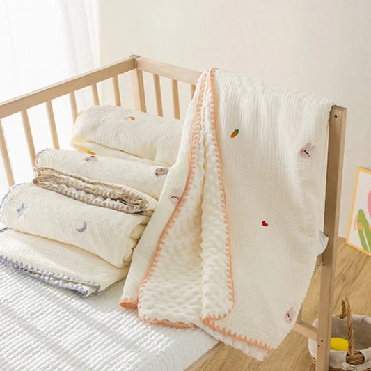 Warm Embroidered Crib Blanket