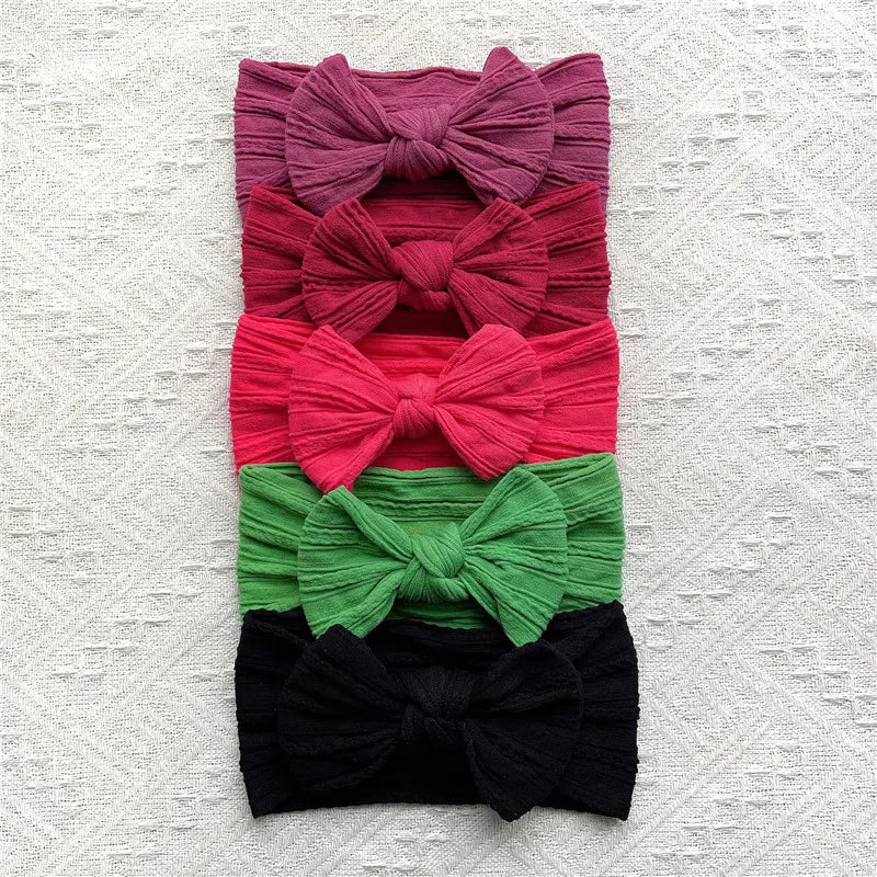 5 Pcs Ribbed Bow Headband