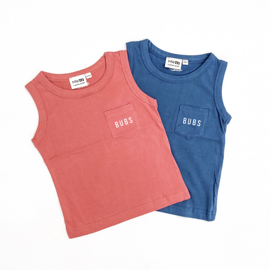 Bubs Child Pocket Tank - White Design